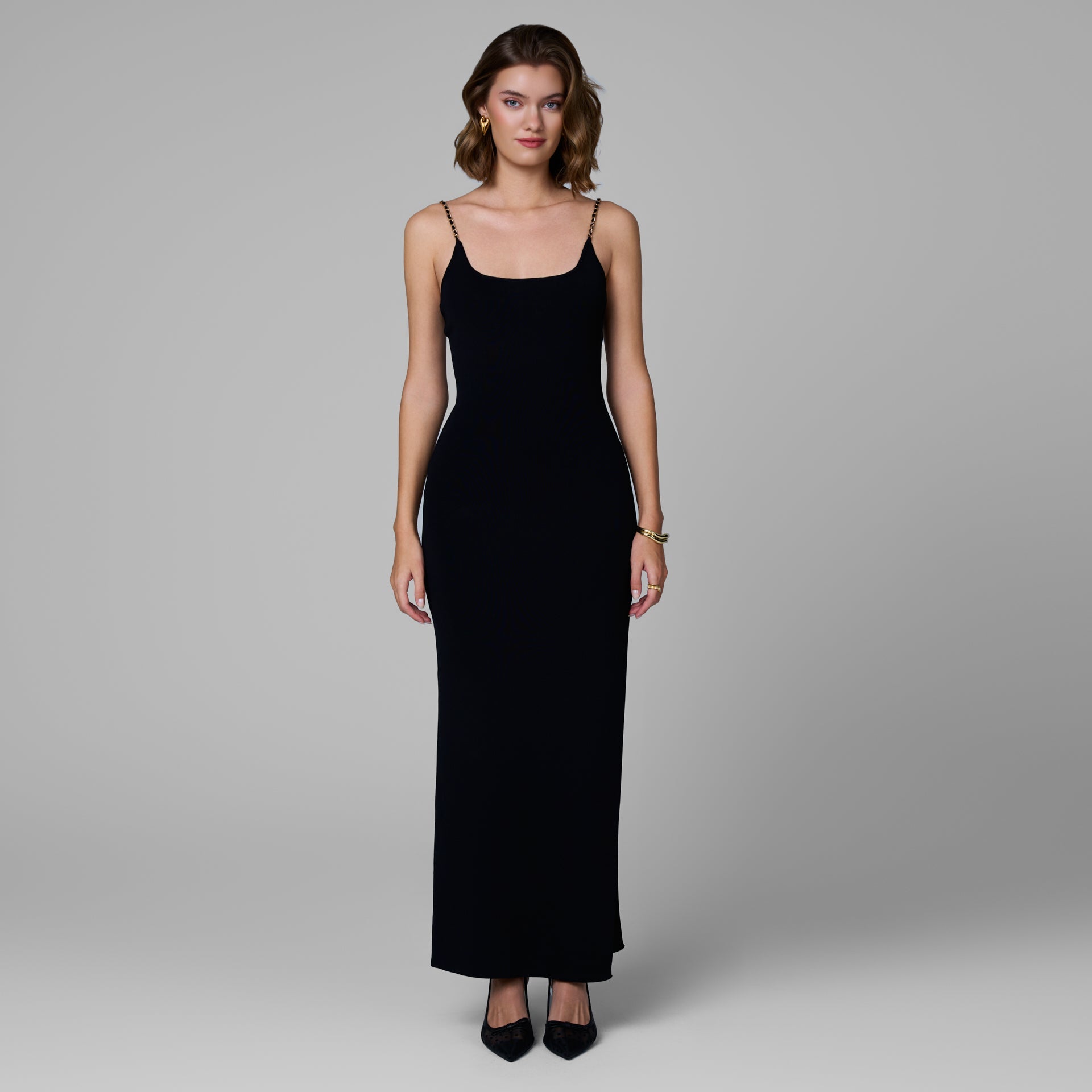 Aurelia Knit Chain Dress in Black Black / S Aurelia Knit Chain Dress in Black Black / S