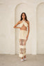 Two piece crochet set wrap around with cut out details