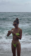 Luna Ruched Bikini Top in Chartreuse