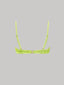 All-around ruched bikini top in chartreuse green and satin finish