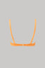 Underwire bikini top features ruched cups detail in sunset yellow