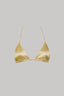 Triangle bikini top in goddess gold with satin finish