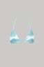 Triangle bikini top in ocean blue with satin finish