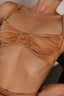 Underwire bikini top features ruched cups detail in bronzed