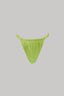 Classic-cut bikini bottoms in chartreuse green satin finish