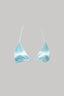 Triangle bikini top in ocean blue with satin finish
