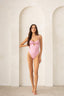 Underwire one-piece swimsuit with cut outs in pink musk