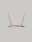Yasmin Triangle scrunch top in pink musk shimmer finish