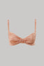 Underwire bikini top features ruched cups detail in bronzed