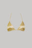 Triangle bikini top in goddess gold with satin finish