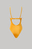 Underwire one-piece swimsuit with cutouts in sunset amber