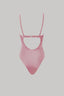 Underwire one-piece swimsuit with cutouts in pink musk